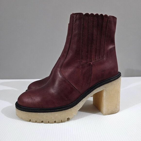 Free People Burgundy Heeled Boots - Picture 1 of 12